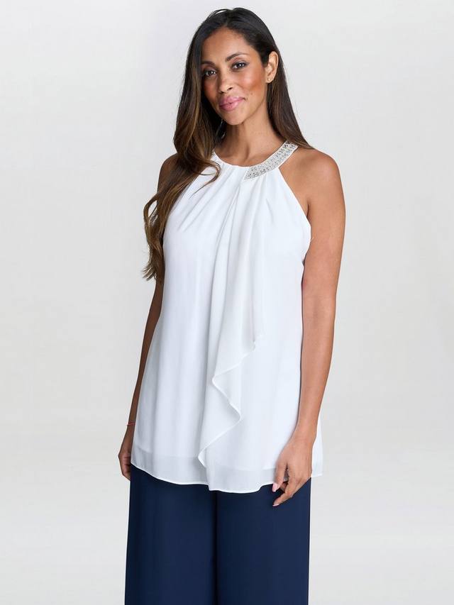 

Топ-халтер Elle с бисером Gina Bacconi, Ivory