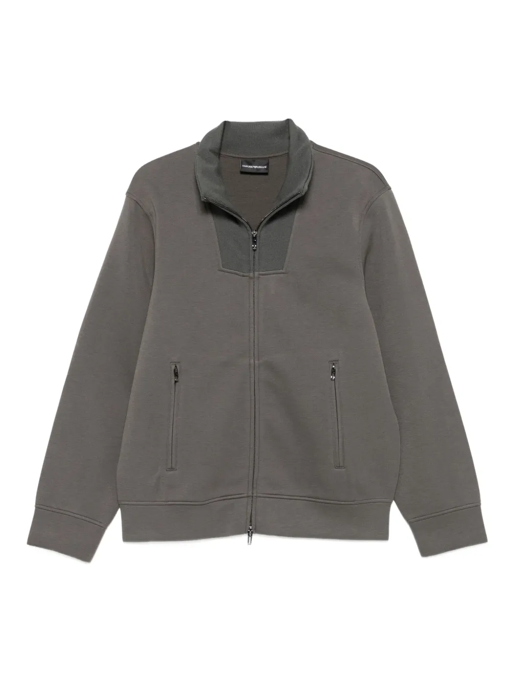 

Свитер на молнии со вставками Emporio Armani, серый