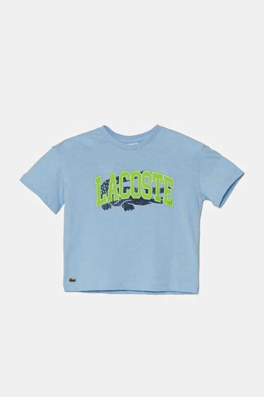 

Детская хлопковая футболка Lacoste, синий
