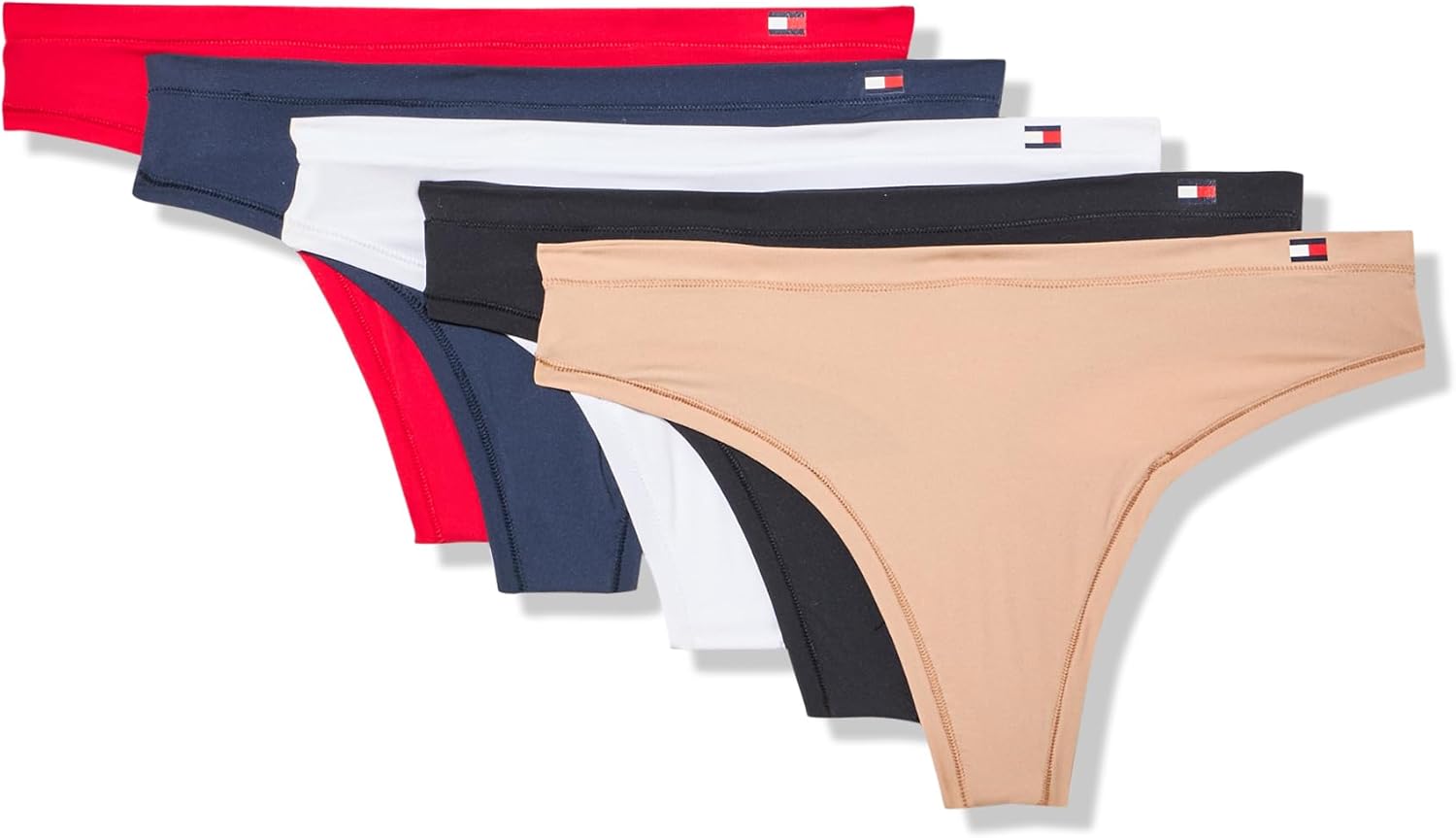 Женские стринги Tommy Hilfiger, упаковка 5 пар, Sky Captain/Bright Whte/Black/Roebuck/Tango Red