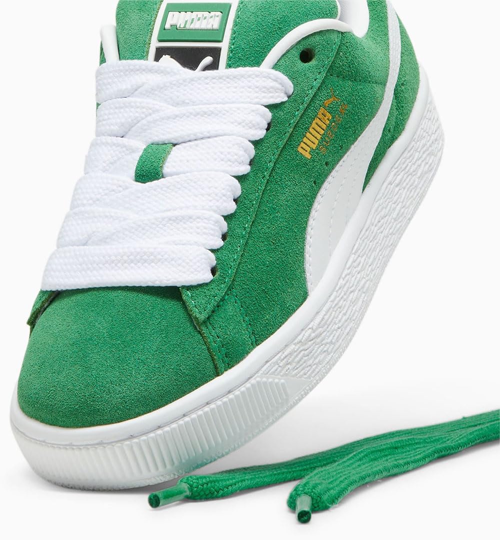 Детские кроссовки Puma Unisex-Child Suede XL (для детей постарше), белый/зеленый — фото 4