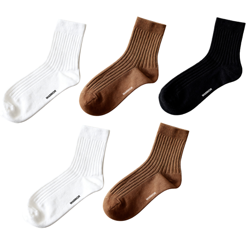 

Унисекс носки Mid Calf WARRIOR, белый+белый+coffee+coffee+черный[5 pack]