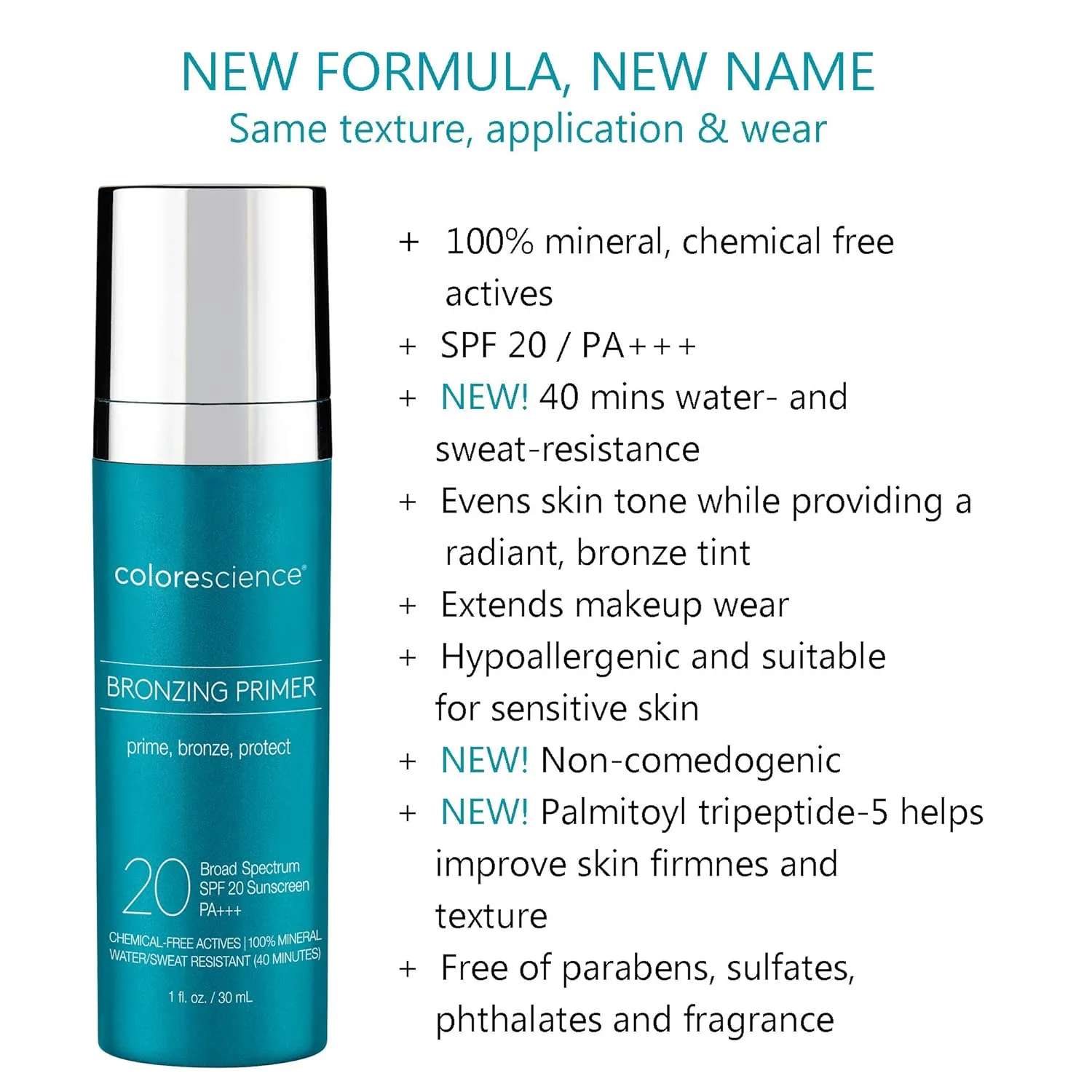 Бронзирующая база под солнцезащитный крем Colorescience SPF 20, водостойкий минеральный солнцезащитный крем, защита широкого спектра от UVA/UVB-лучей SPF 20, 30 мл (1 упаковка) — фото 3