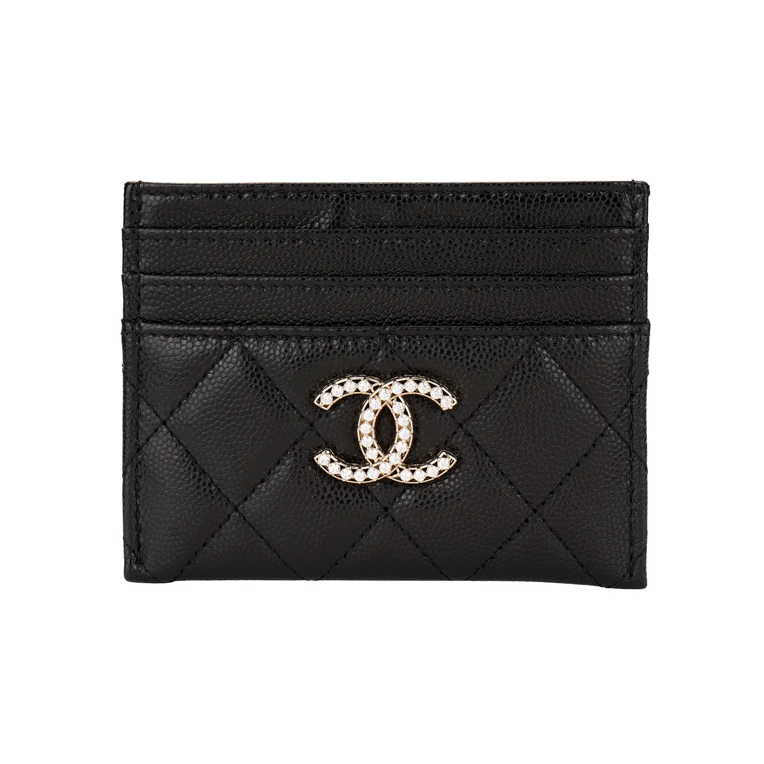 

CHANEL Женский картхолдер из зерненой кожи коровы черный