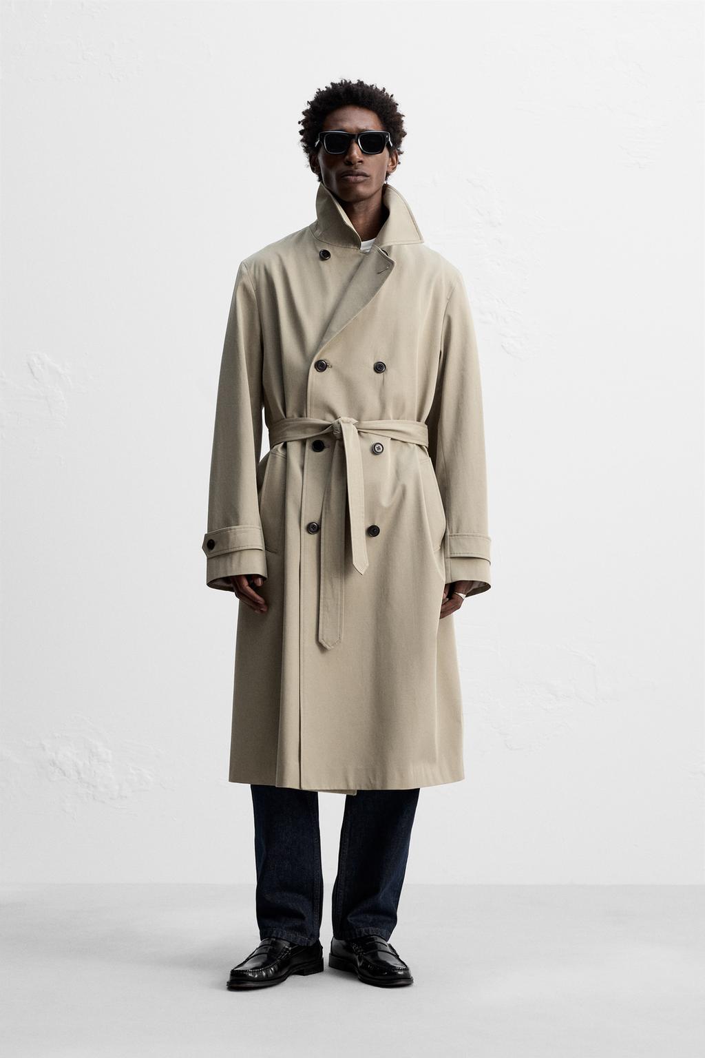 

Водоотталкивающий длинный тренч manteco ZARA, цвет Taupe grey
