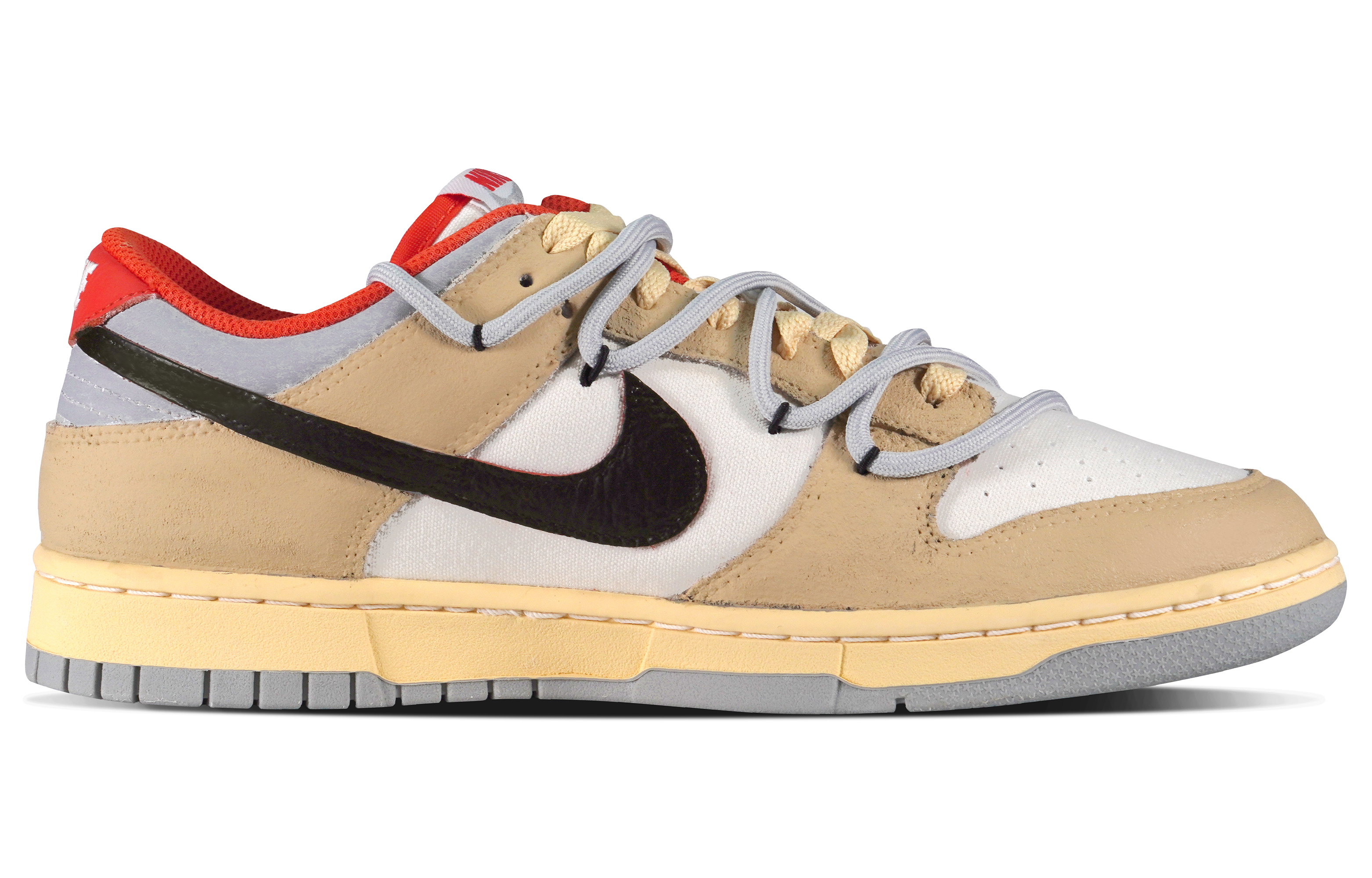 

Кроссовки Nike Dunk Skateboarding Shoes Unisex Low-top Beige/white, бежевый