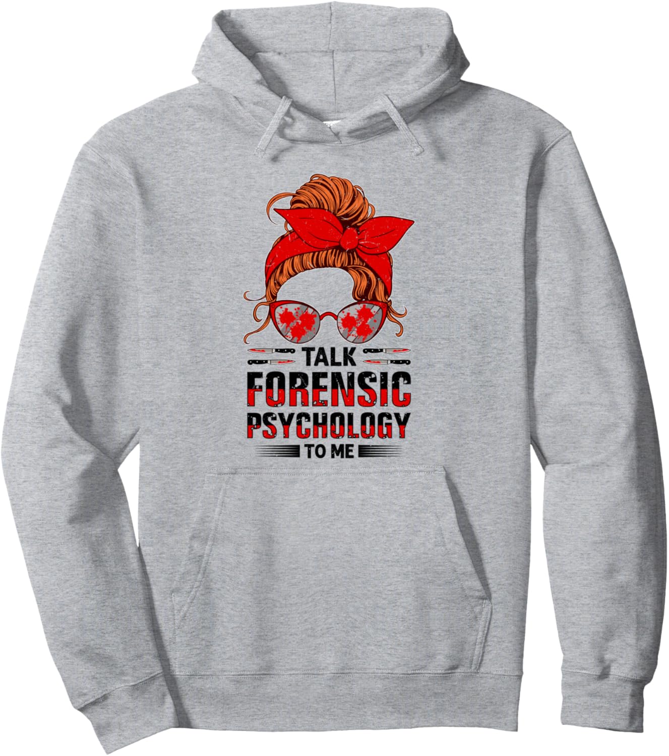 

Забавная толстовка для любителей криминальных сериалов и драм True Crime Fan Murder Mystery Designs, серый