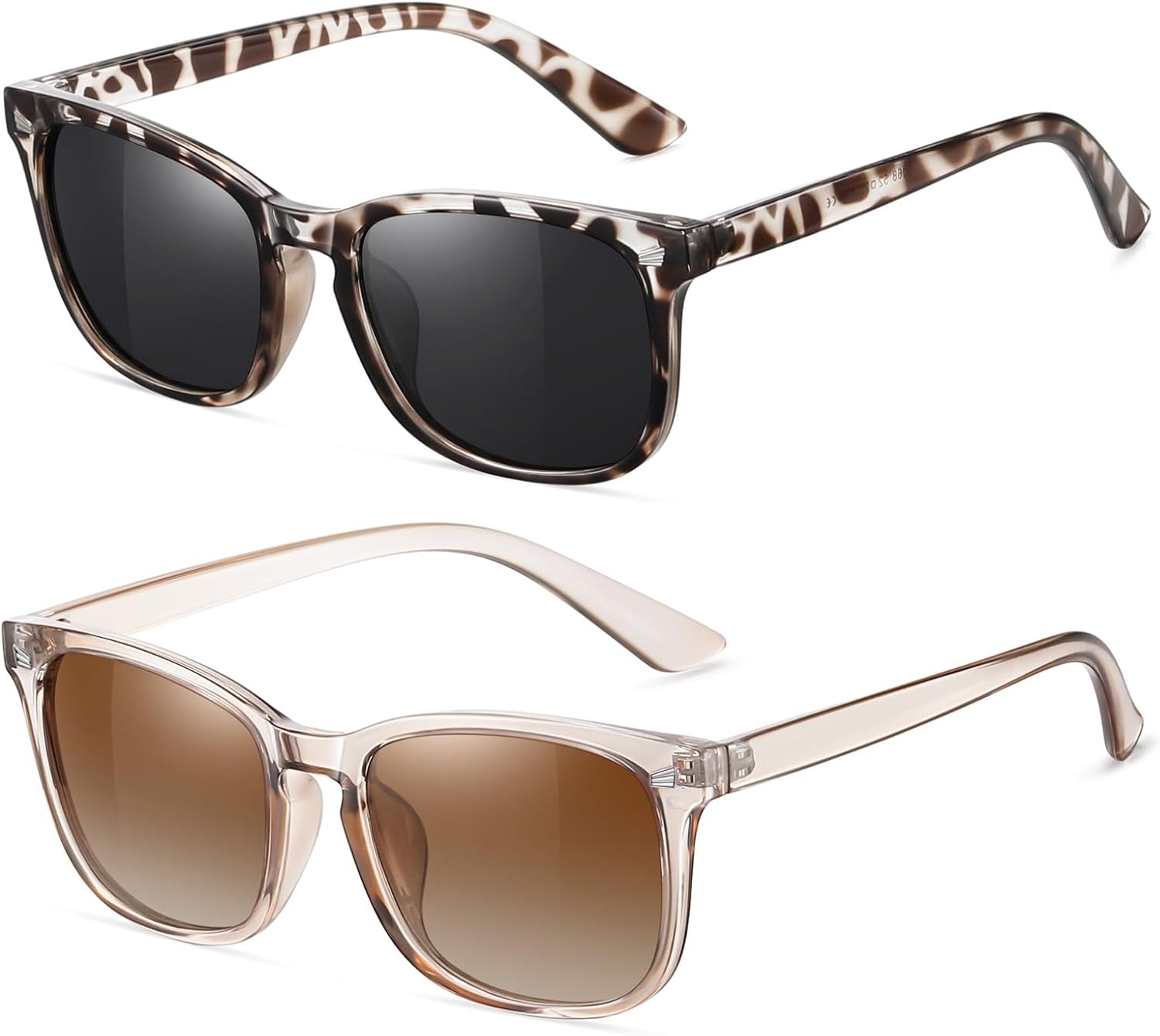 

Поляризованные солнцезащитные очки FEIDUSUN для женщин и мужчин. Классические модные солнцезащитные очки с защитой от УФ-излучения, A20 White Douhua | Black + Light Tea / Gradient Tea