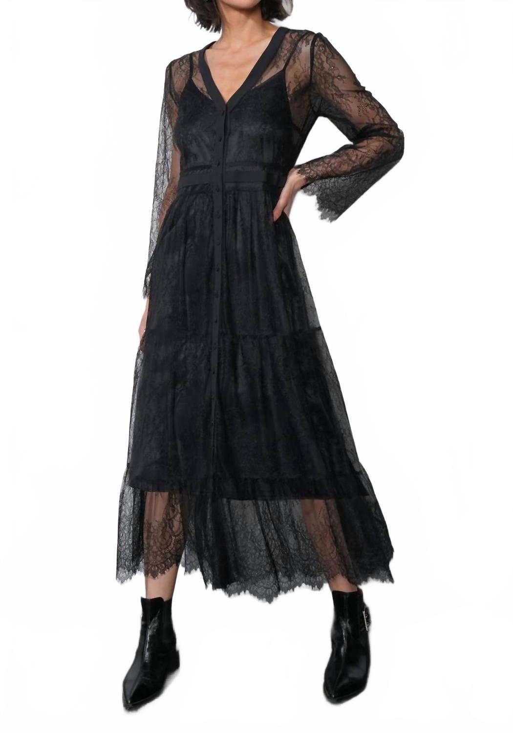 

GREYLIN Платье Emma на пуговицах, черное