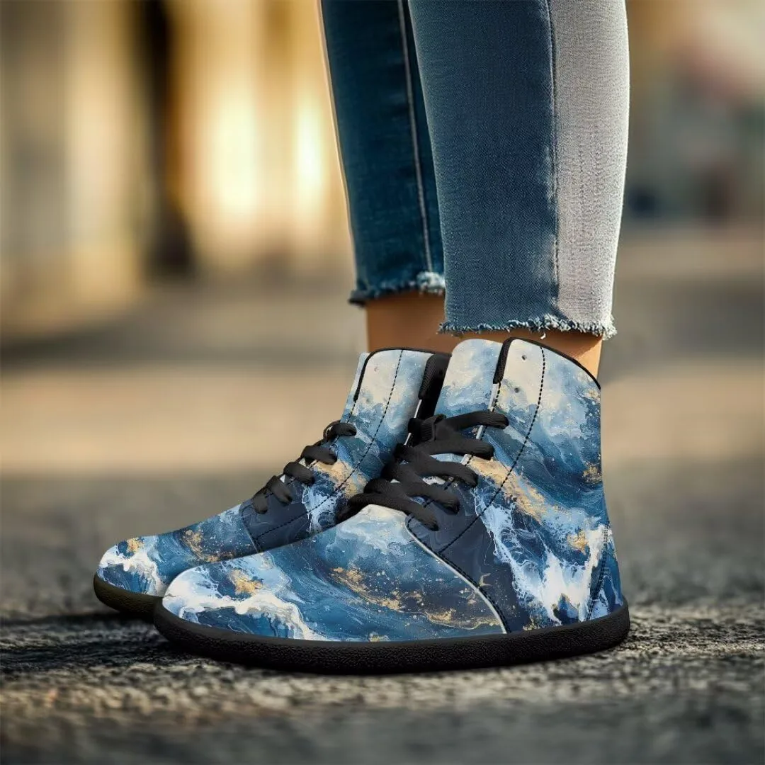 Мужские обувь босиком легкая с широкой носочной частью, противоскользящие кроссовки на высокой подошве с нулевым перепадом для бега GETELINSENG, синий — фото 4