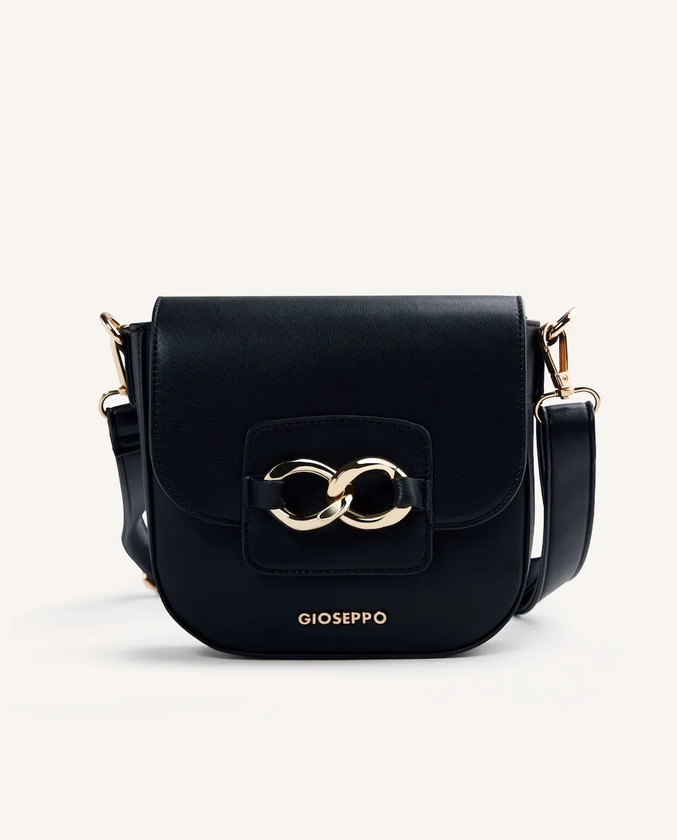 

Сумка через плечо с металлической застежкой, молнией и длинной ручкой Gioseppo, черный