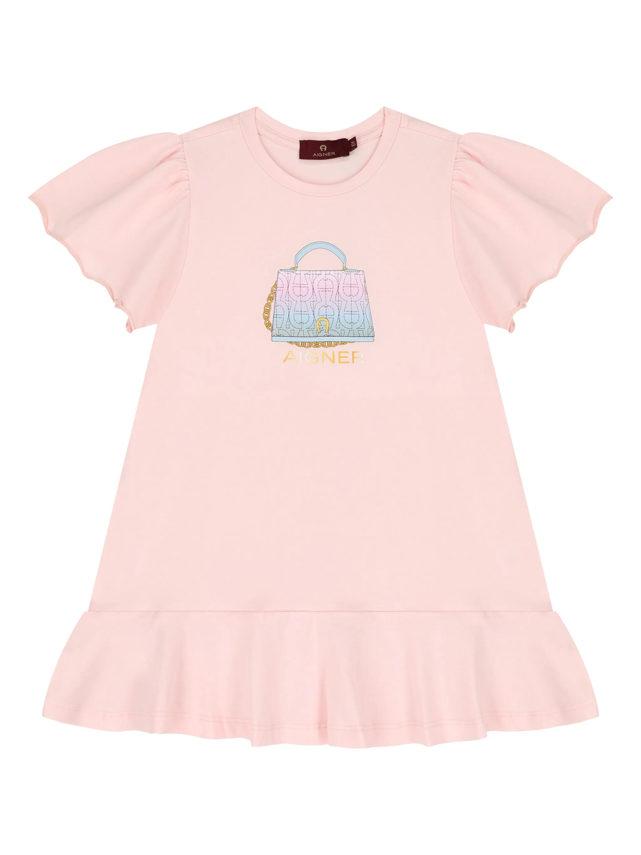 

Расклешенное платье с принтом Aigner Kids, розовый