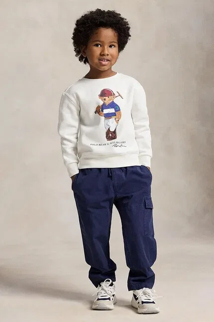 Худи детское из футера Polo Ralph Lauren, белый — фото 4