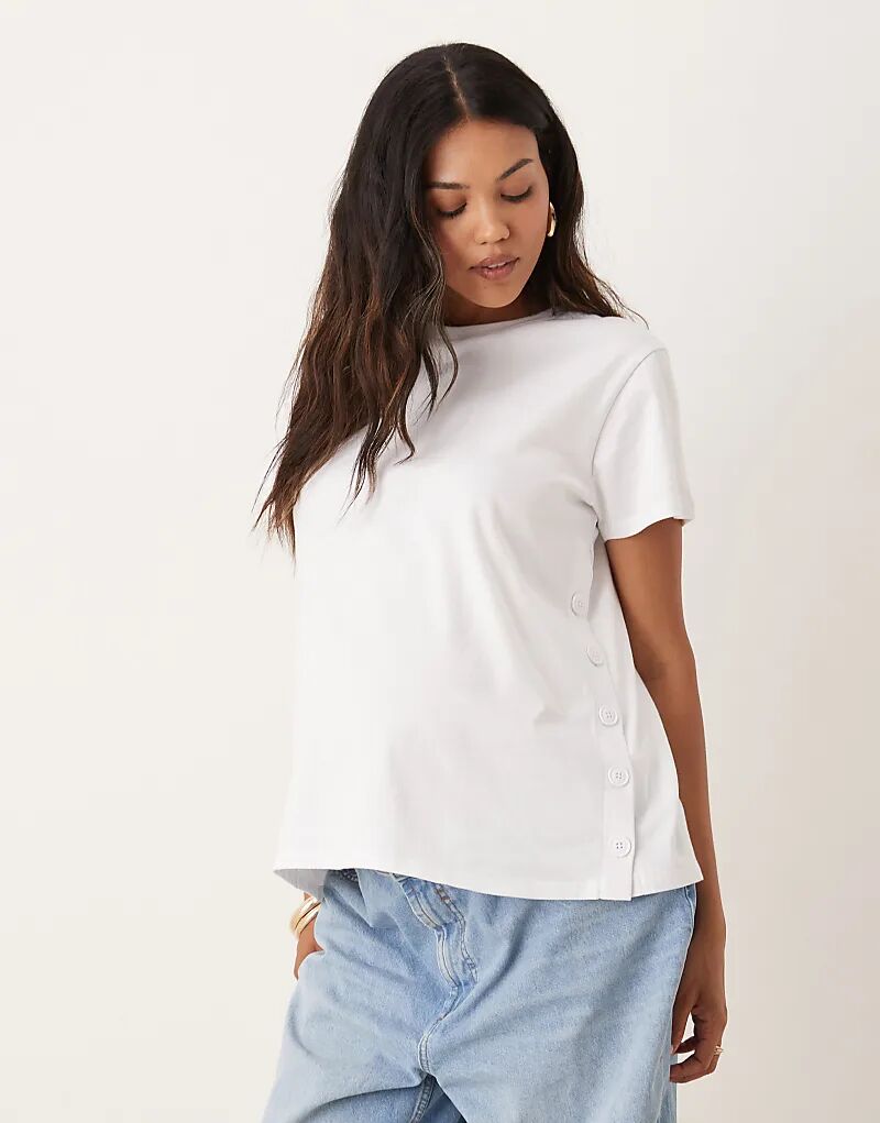 

Футболка для беременных и кормящих ASOS DESIGN белого цвета Asos Maternity