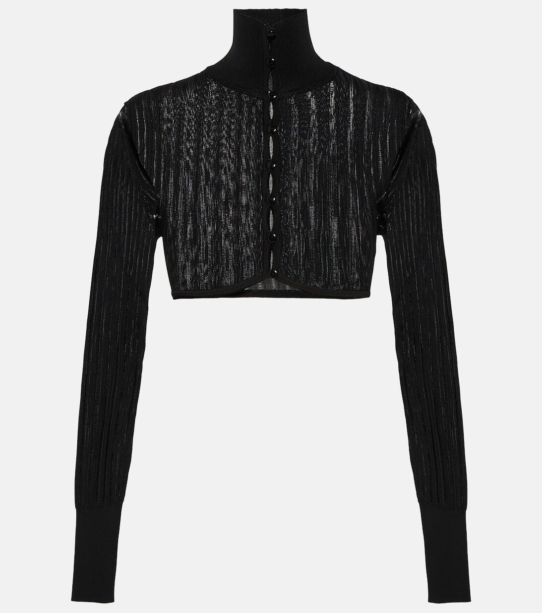 

Укороченный кардиган в рубчик ALAÏA, черный