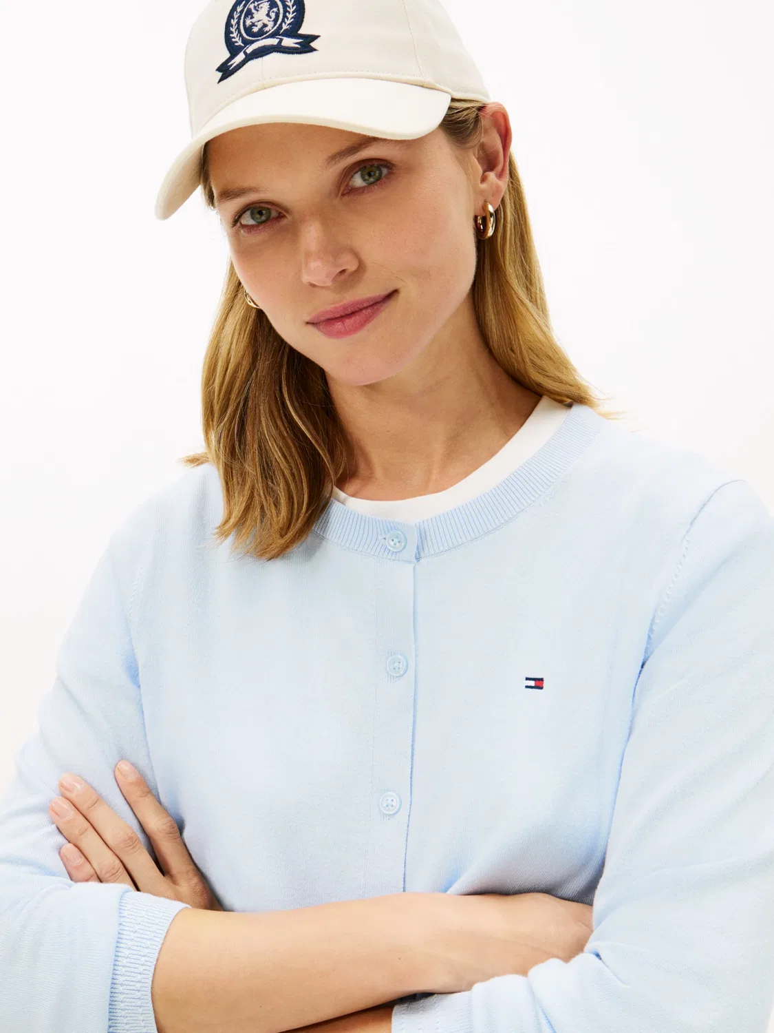 Вязаный кардиган Tommy Hilfiger, Pastel Blue — фото 2
