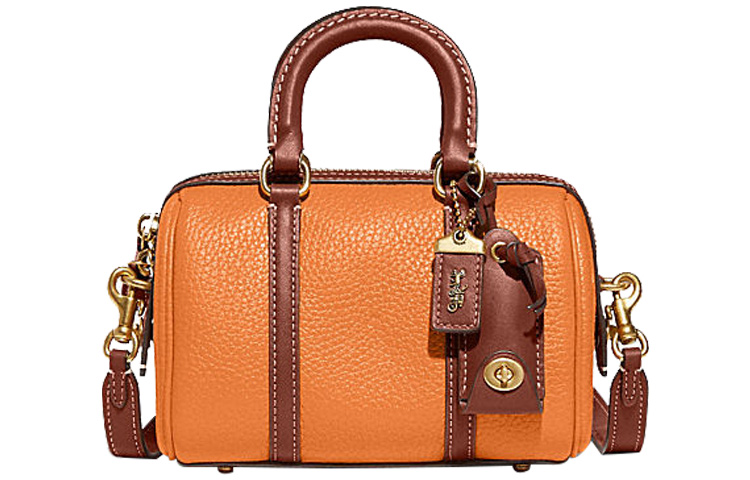 

Сумка через плечо Coach из кожи руби коровы, кроссбоди, разноцветная