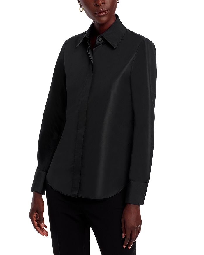 

Lafayette 148 New York Топ со скрытыми пуговицами спереди, черный