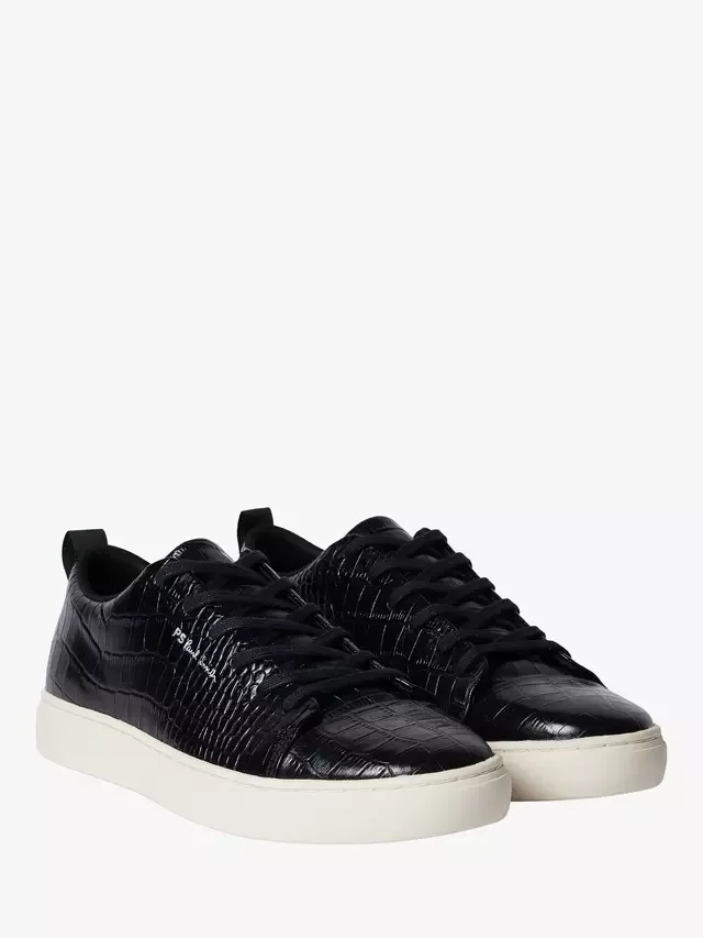 Кроссовки Lee из кожи с эффектом крокодиловой кожи, черные Paul Smith — фото 3