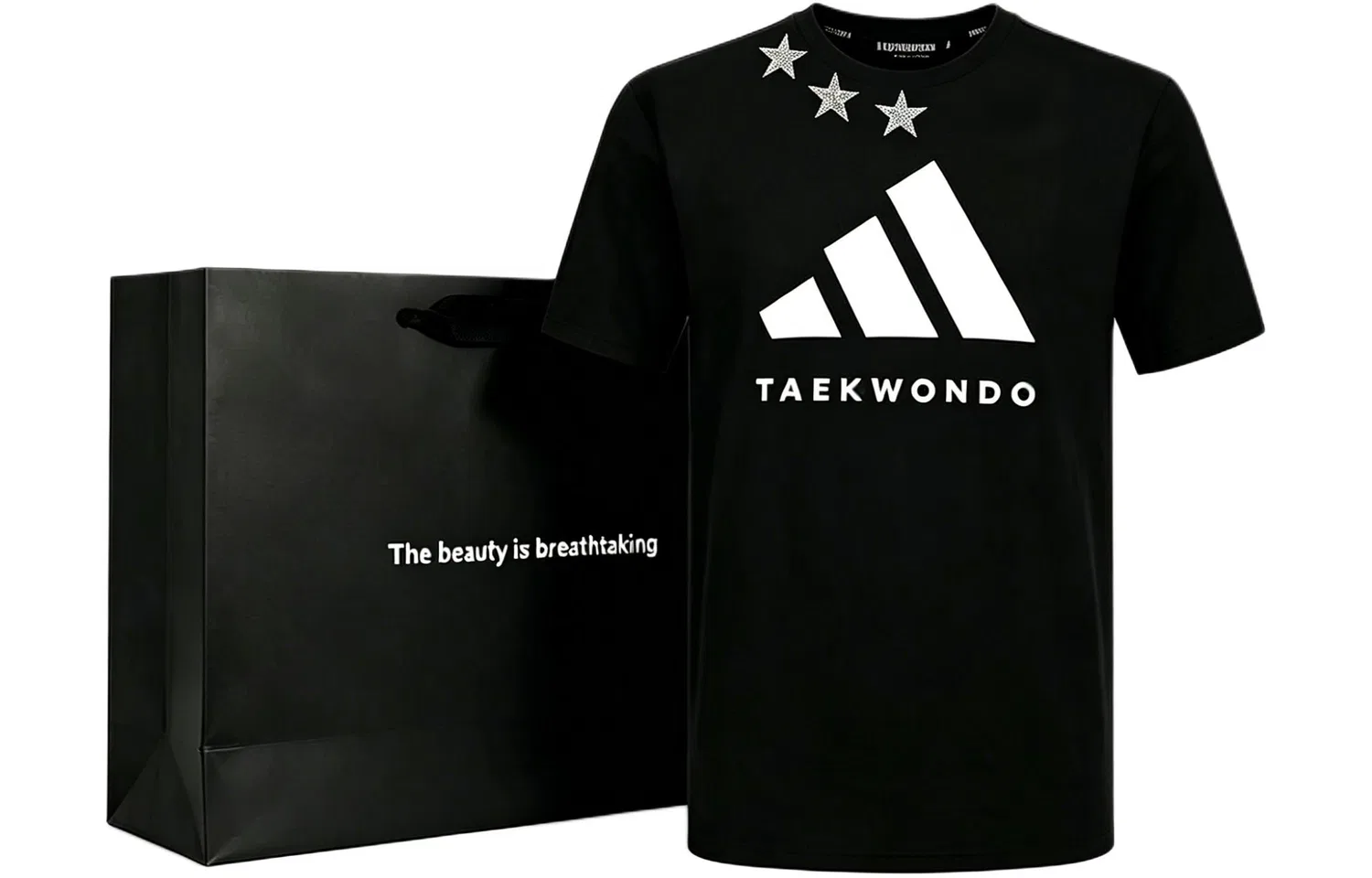 Футболка хлопковая свободная Adidas Taekwondo черная