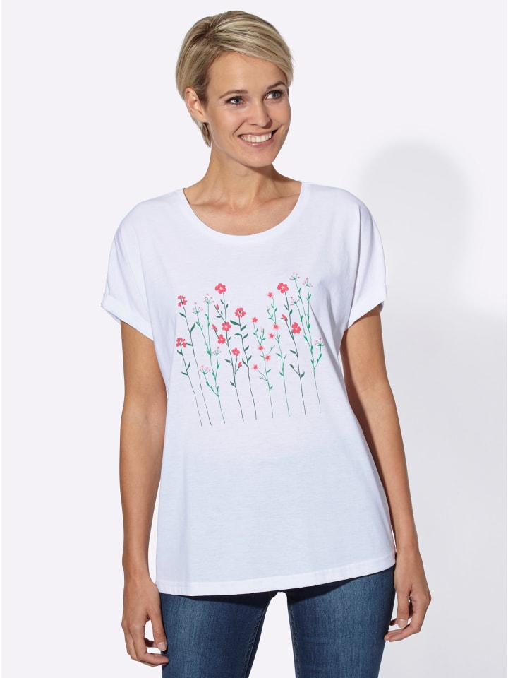 

WITT WEIDEN Белая футболка с круглым вырезом и принтом, Белый, WITT WEIDEN Белая футболка с круглым вырезом и принтом