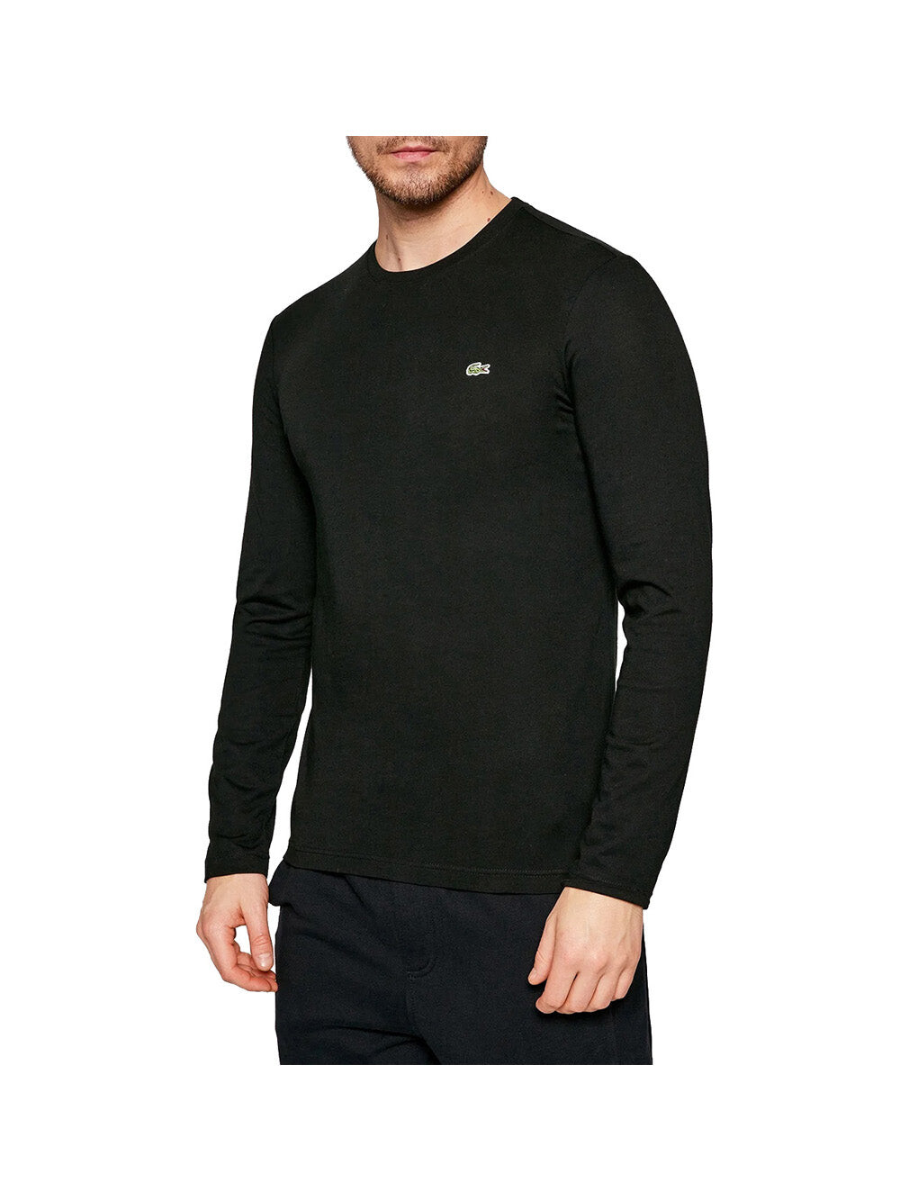 

Черная мужская футболка Lacoste