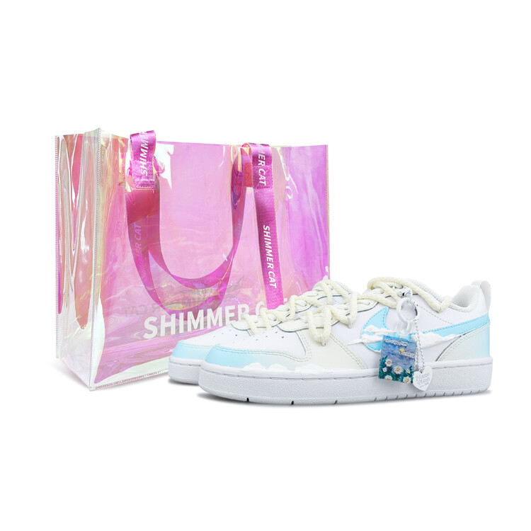 

Кроссовки Nike Court Borough Skateboarding Shoes Women's Low-top Blue/white, голубой, Синий, Кроссовки Nike Court Borough Skateboarding Shoes Women's Low-top Blue/white, голубой