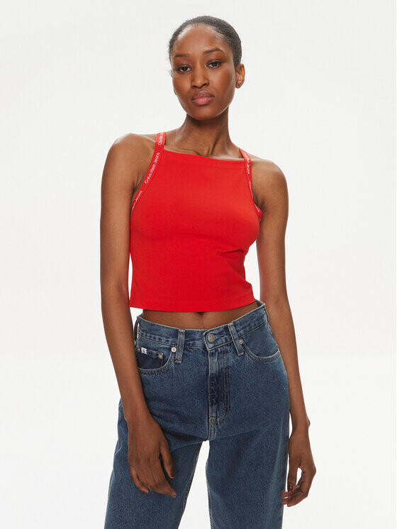 

Топ приталенного кроя Calvin Klein, красный