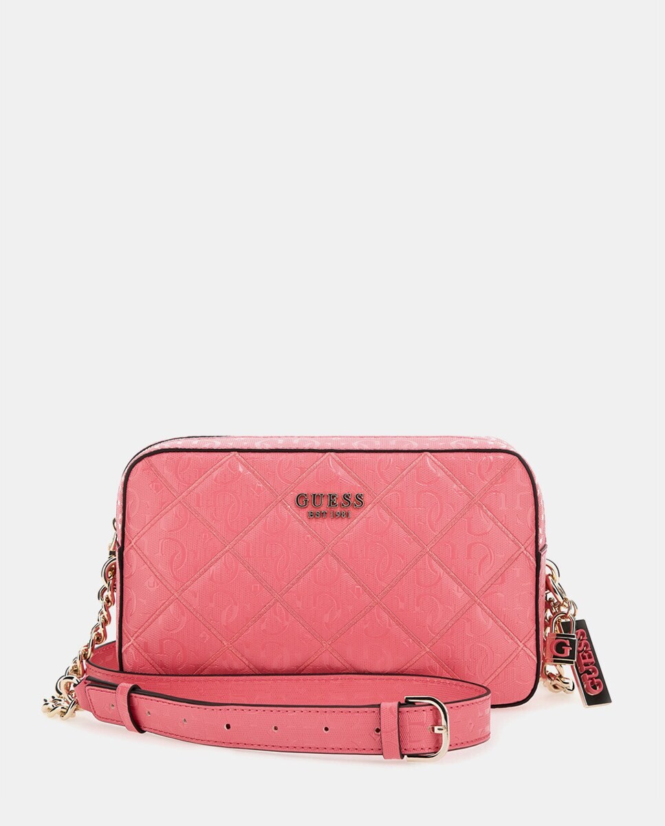 

Сумка через плечо Caddy с розовой подкладкой и молнией Guess, розовый