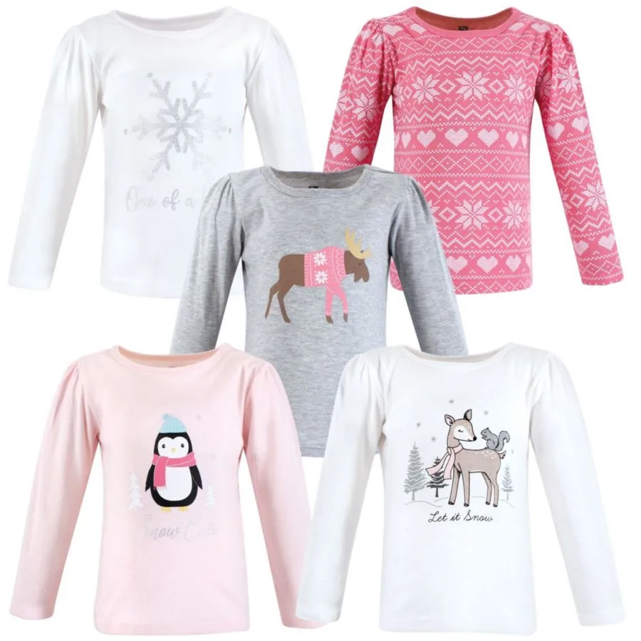 Футболки с длинным рукавом Hudson Baby, Girl Winter Animals