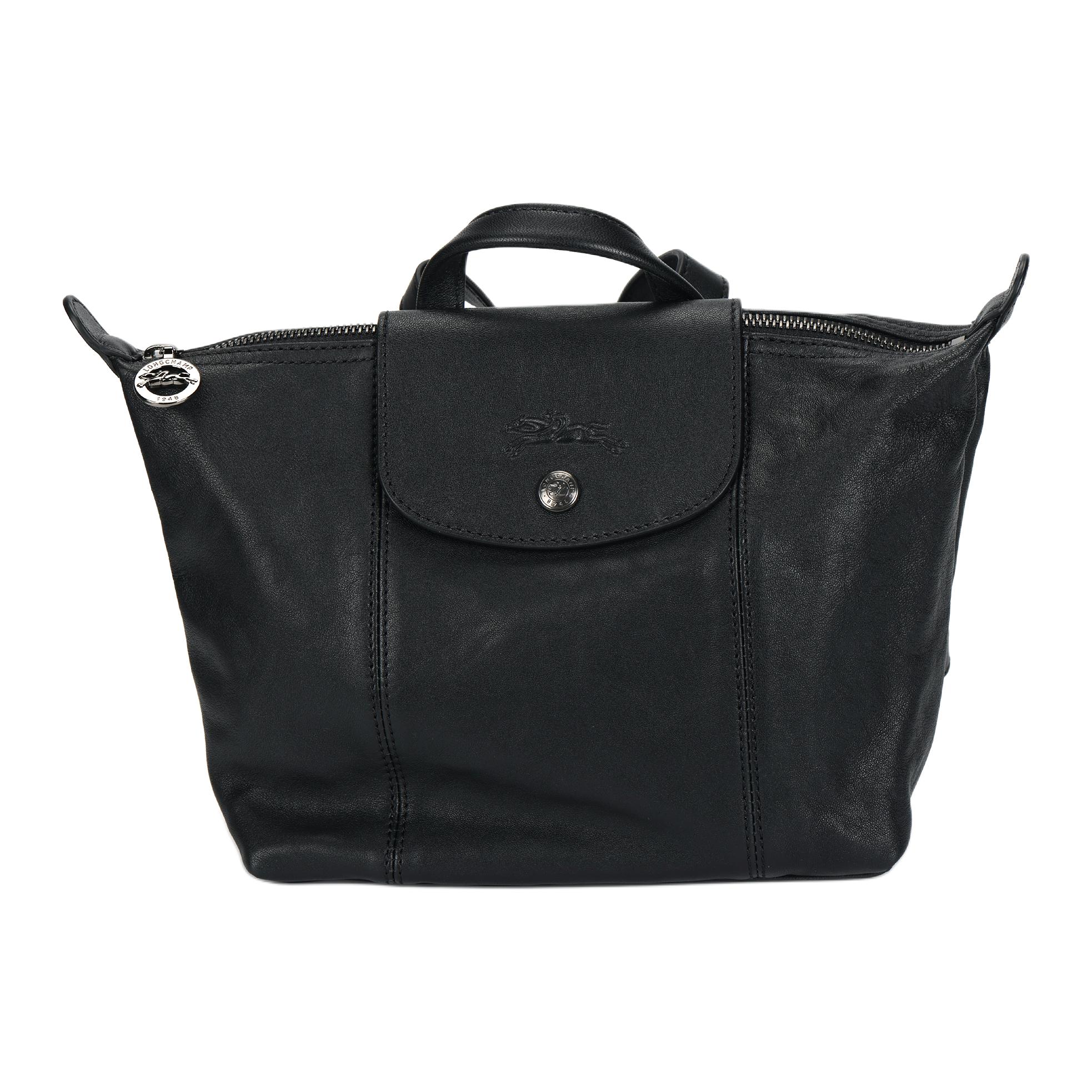 

LONGCHAMP Сумка через плечо Le Pliage Cuir из коровьей кожи, обычная женская, черная