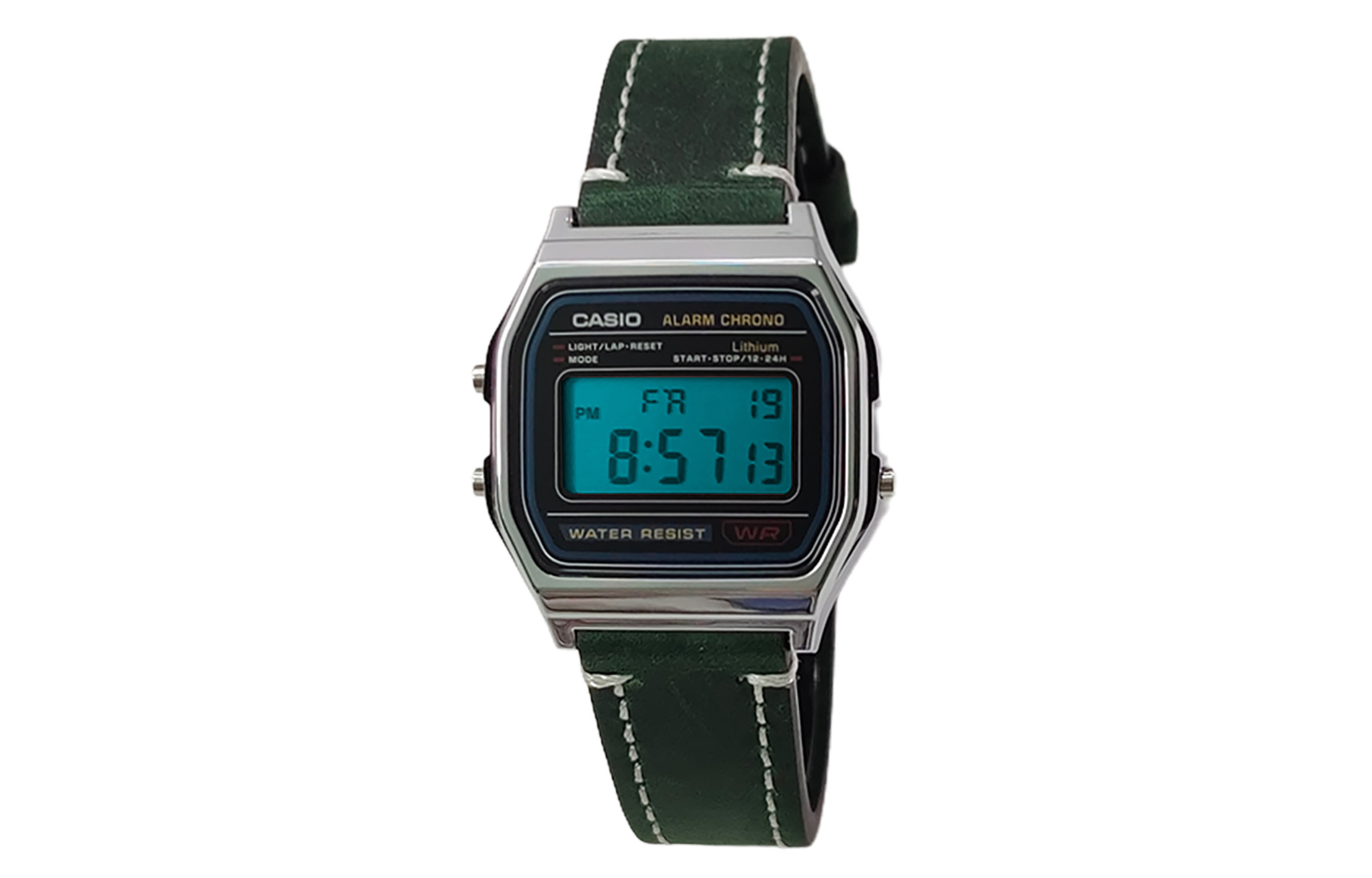

CASIO Мужские часы Retrofit Series с кварцевым механизмом и ремешком из натуральной кожи, черный циферблат