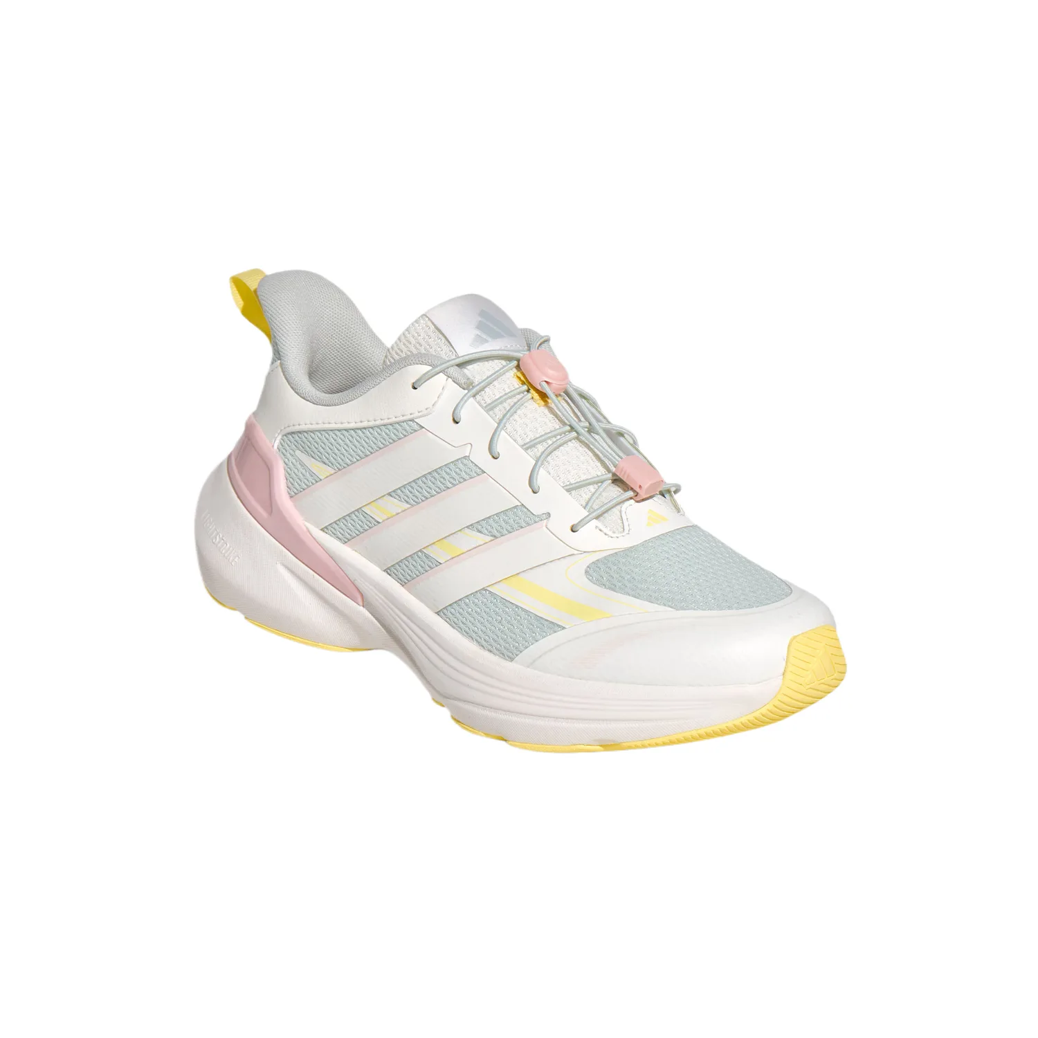 Детские кроссовки для бега с сетчатым верхом и амортизацией LIGHTDART Adidas, Bright White/Light Pink/Yellow — фото 4