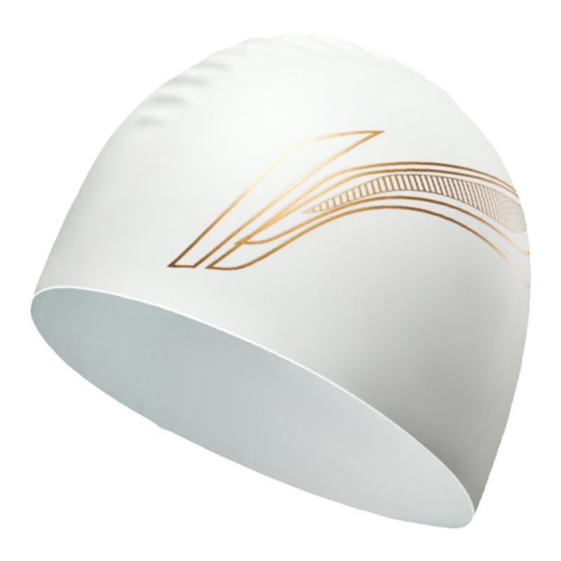 

LINING Силиконовая плавательная шапочка профессиональная модная экипировка для плавания унисекс 23 см white