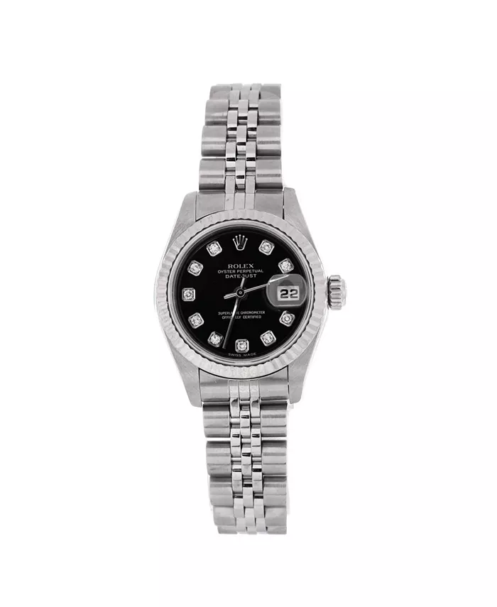 

Часы Oyster Perpetual Datejust с автоматическим механизмом, из нержавеющей стали и белого золота, с бриллиантовыми метками, 26 мм Pre-Owned Rolex