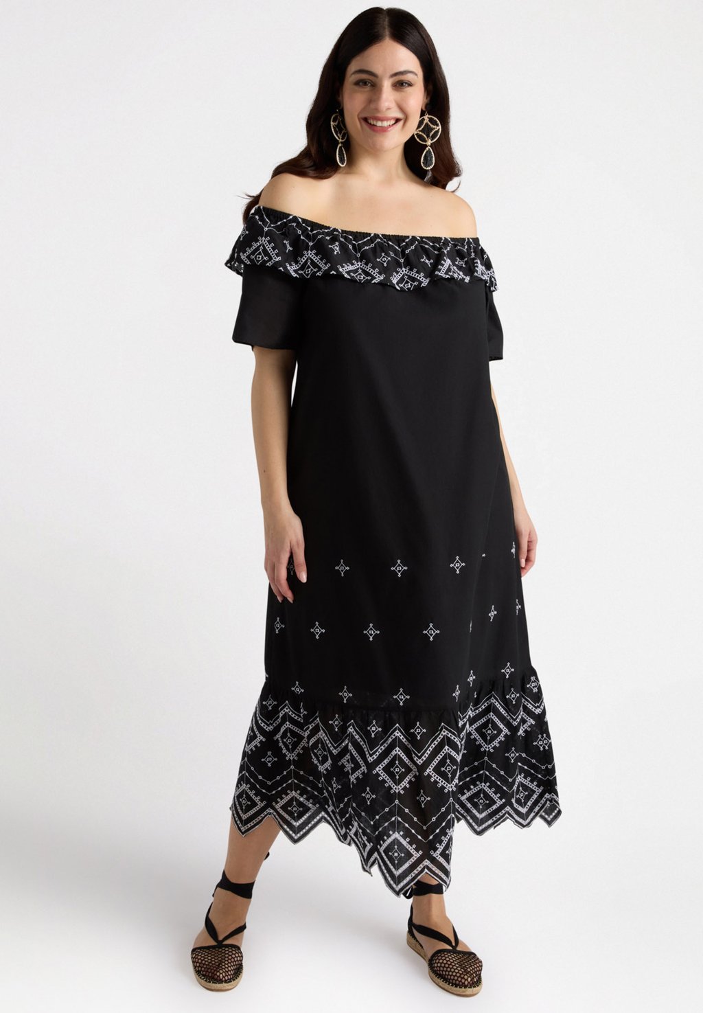 

Повседневное платье ETNICO OFF SHOULDERS Fiorella Rubino, черный