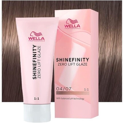 

Shinefinity Bitter Chocolate 04/07 Средне-коричневый натуральный песочный полуперманентный цвет 60 мл, Wella