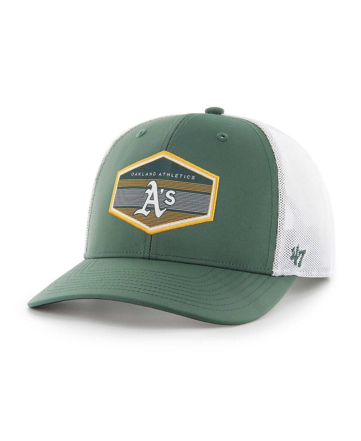 

Мужская зелено-белая кепка Oakland Athletics Burgess Trucker Snapback '47 Brand