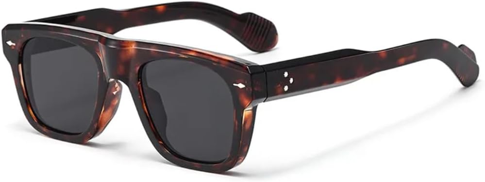 

Популярные модные женские солнцезащитные очки в стиле ретро с прозрачными линзами цвета океана, защита от УФ-излучения UV400, леопардовый принт, мужские очки с заклепками, панк-стиль UUPTTPL, Leopard Black