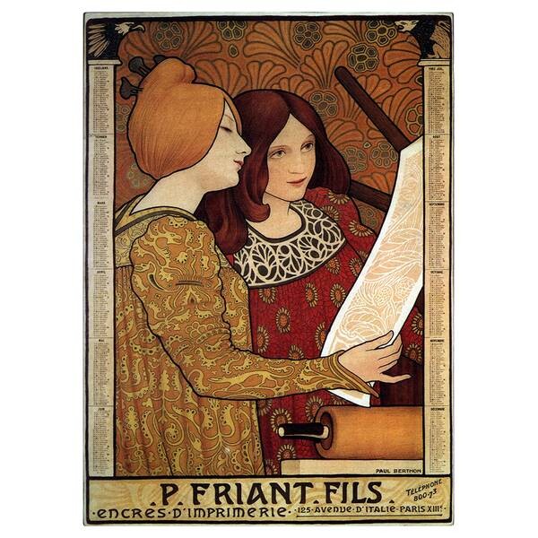 

Фреска LegendArte Drucktinten P. Friant Fils, многоцветный