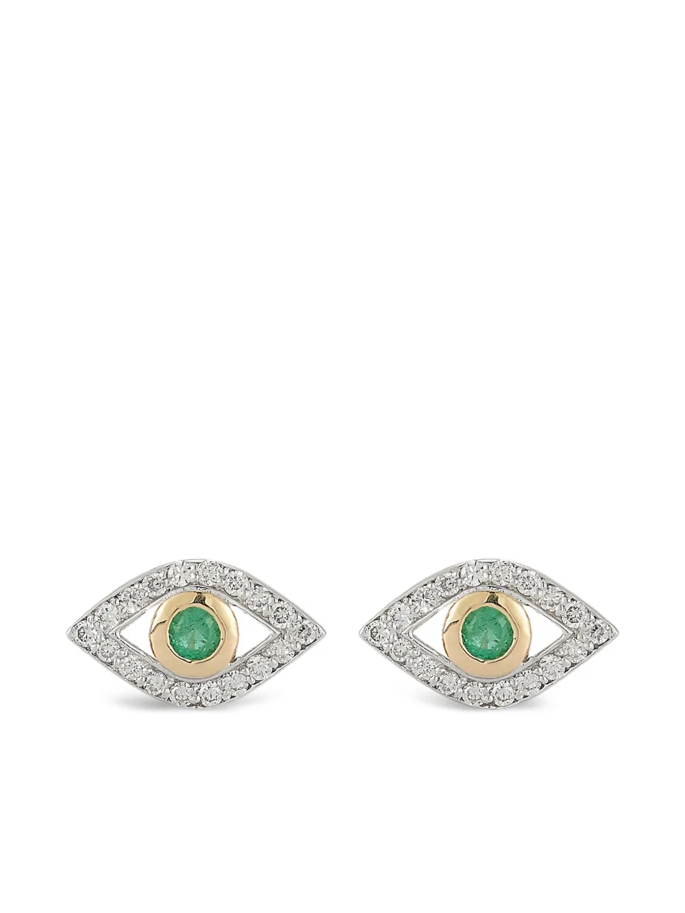 

Серьги evil eye с изумрудами и бриллиантами Mateo, золотой