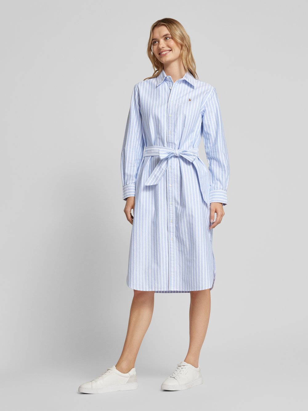 

Платье-рубашка с планкой на пуговицах Polo Ralph Lauren, светло-голубой