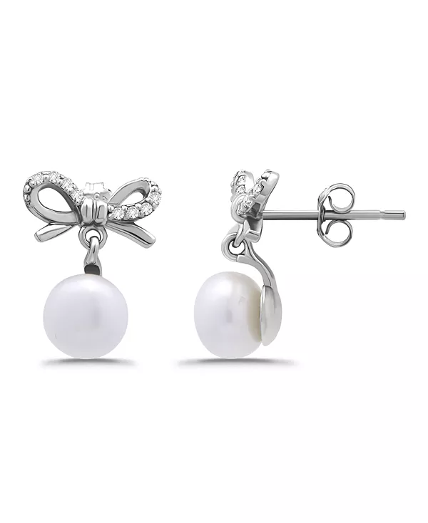 

Серьги-Гвоздики с пресноводным культивированным жемчугом и кубическим цирконием Macy'S, silver