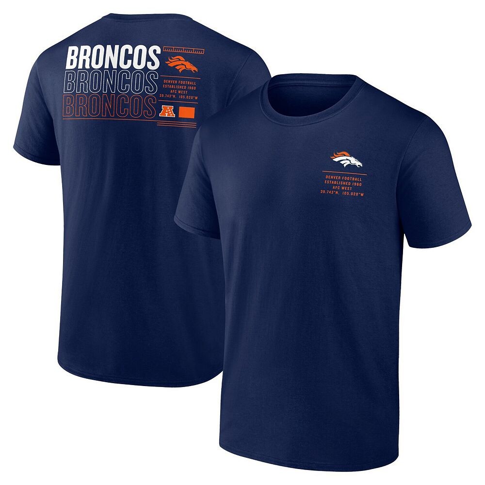 

Мужская темно-синяя футболка Fanatics Denver Broncos с повторной статистикой Fanatics Brands - White Label, цвет Den Navy
