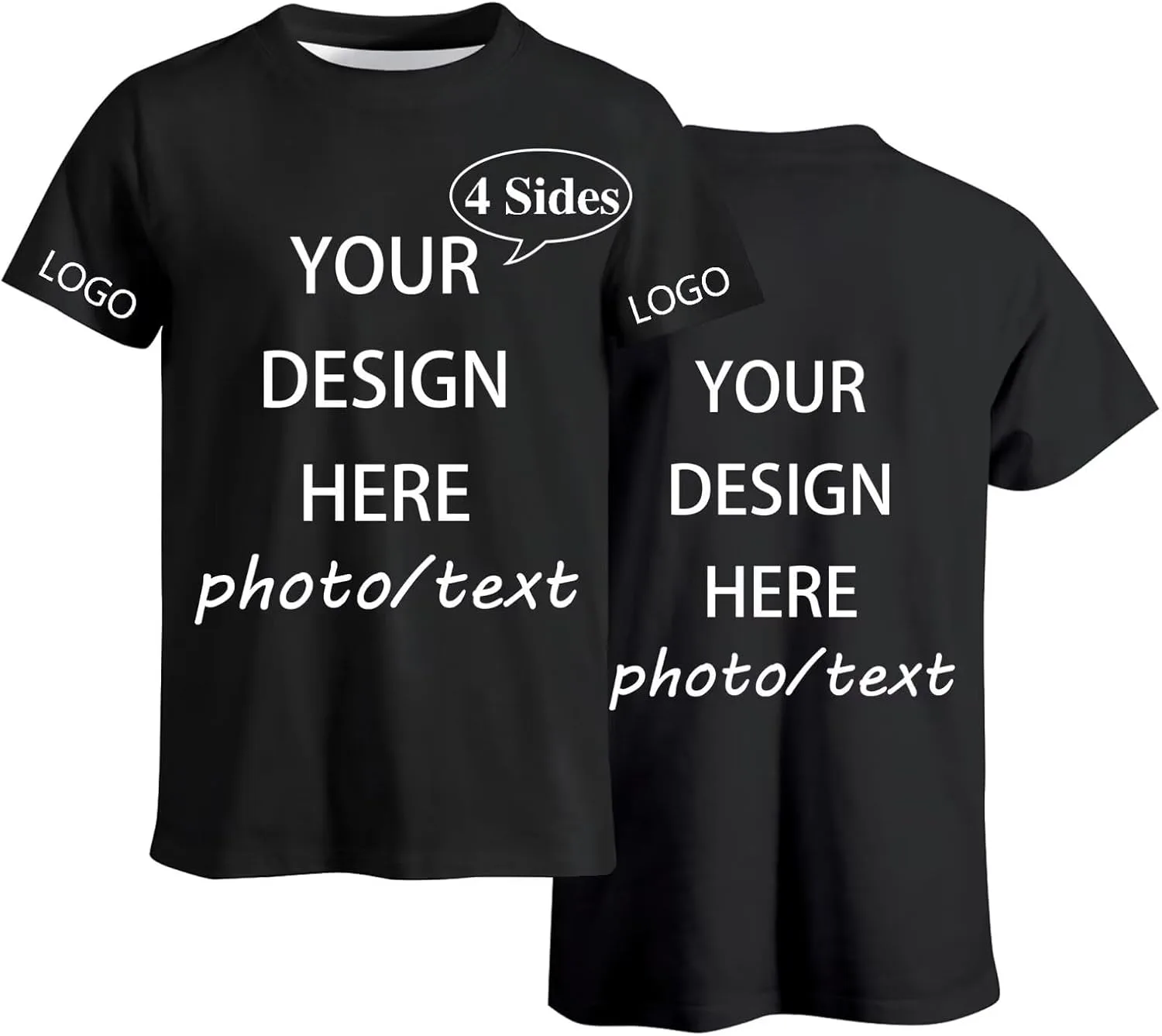 

Футболка мужская custom с принтом на 4 сторонах PIUTH