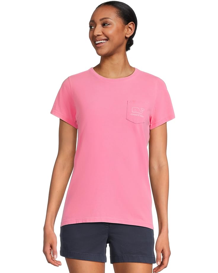 

Футболка Vineyard Vines Garment-Dyed Vintage Whale Short, цвет Pink Wave