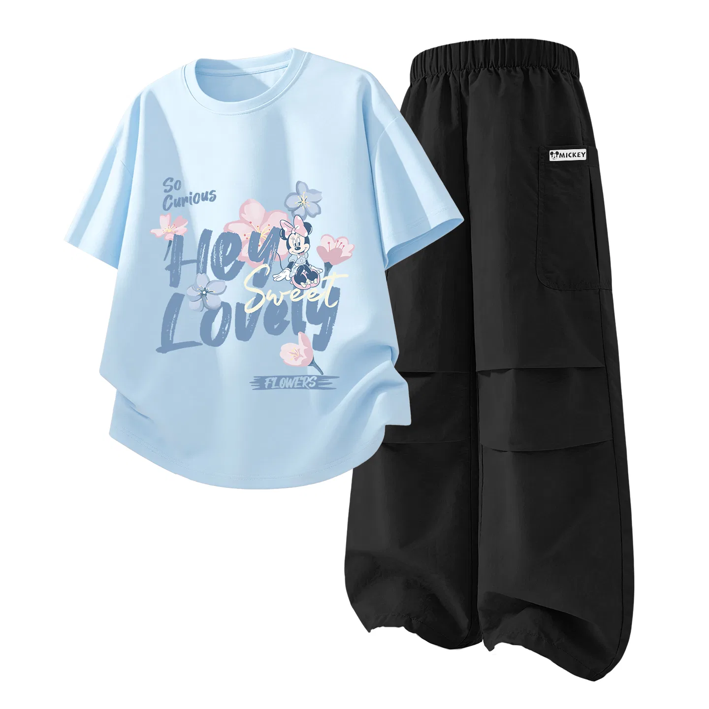 Спортивный костюм для детей Disney Crew Neck Thin Stretch Sky Blue+Black
