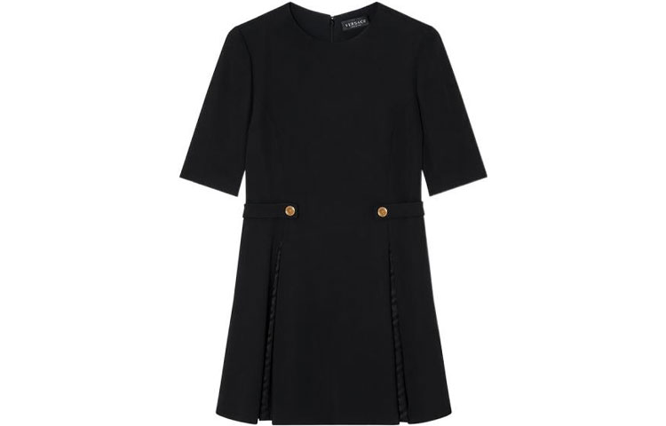 

Футболка с короткими рукавами и плиссированной юбкой VERSACE, черный