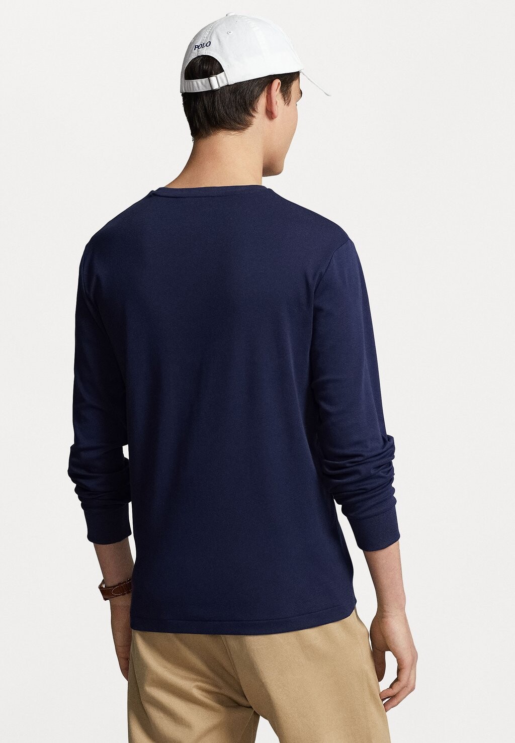 Футболка с длинным рукавом LONG SLEEVE Polo Ralph Lauren, изысканный темно-синий цвет — фото 3