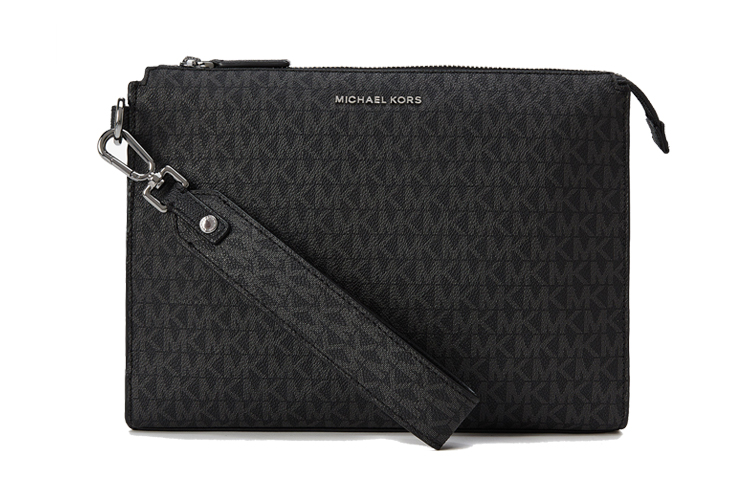 

Миниатюрный клатч из искусственной кожи среднего размера мужской черный MICHAEL KORS